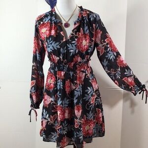 Loft floral long sleeve dress 0P NWT